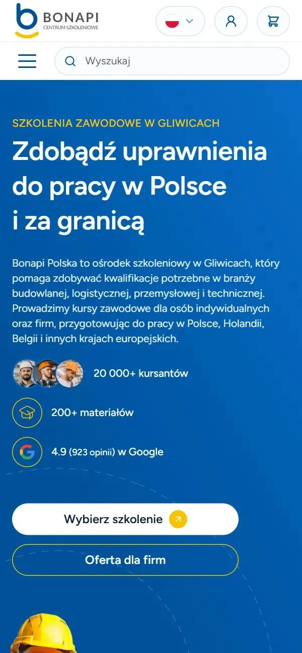 The bonapi.pl home page on a phone.