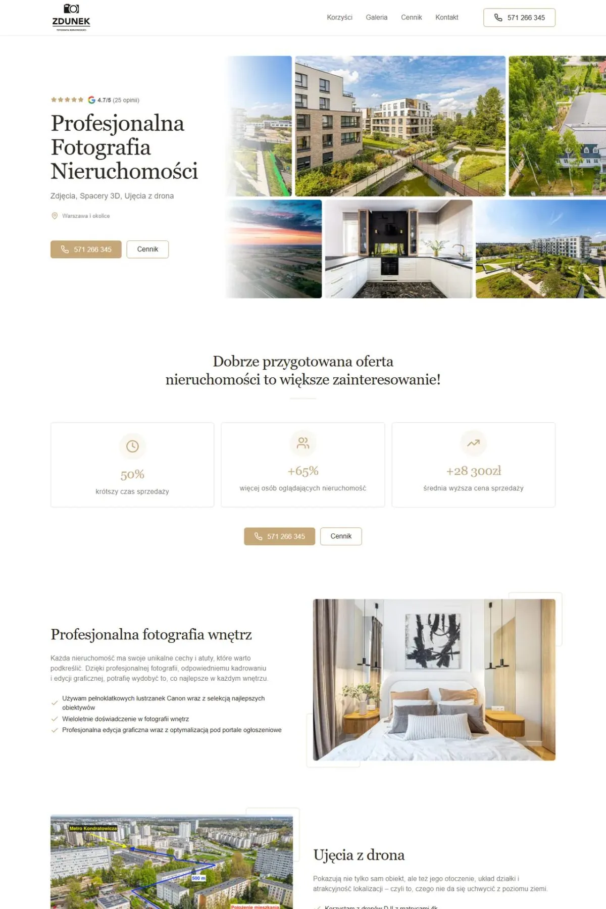 ZdunekFoto: landing page fotografa, na którym klient ogląda zdjęcia, składa pakiet i od razu zamawia sesję