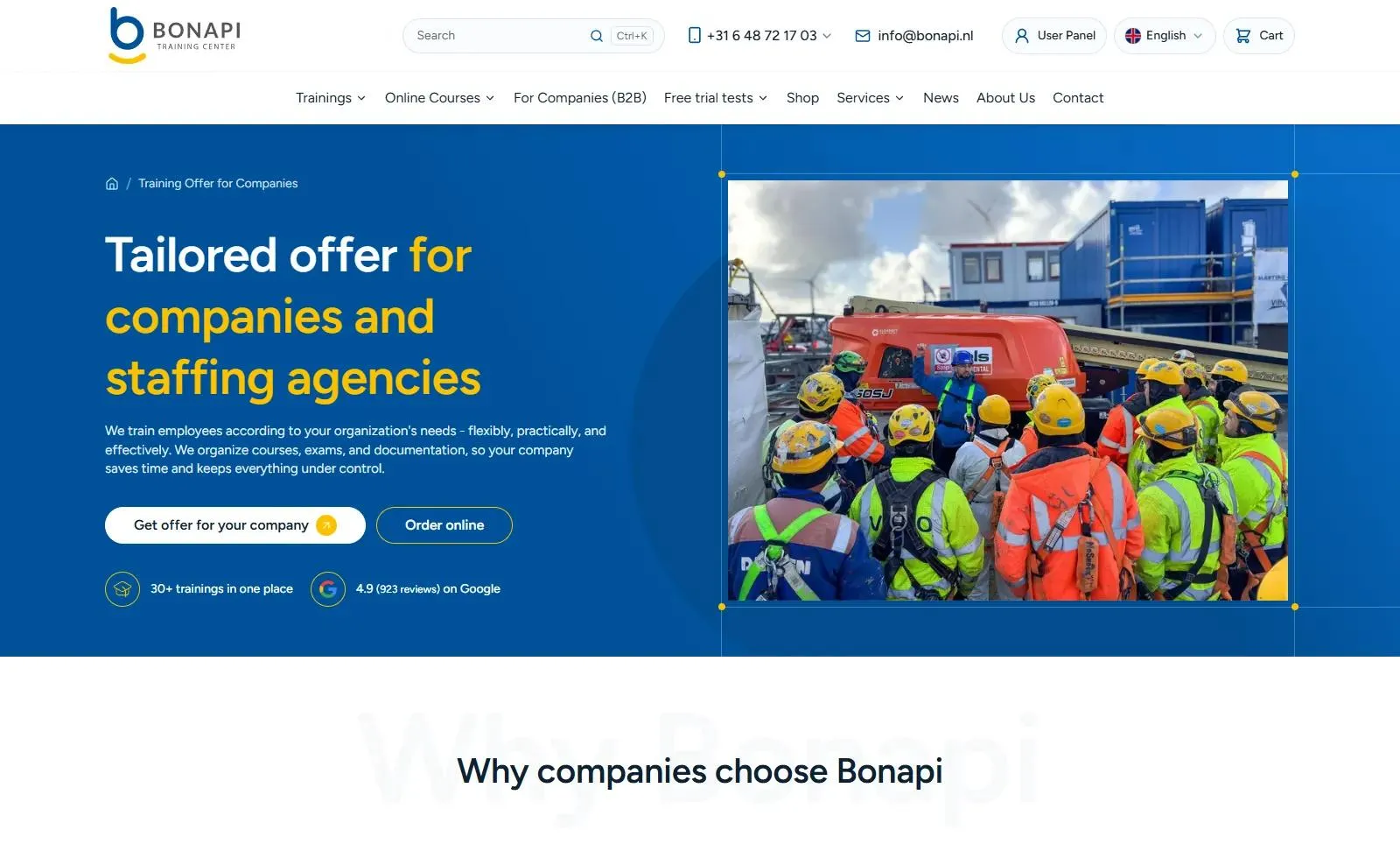 Podstrona oferty Bonapi dla firm i agencji pracy.